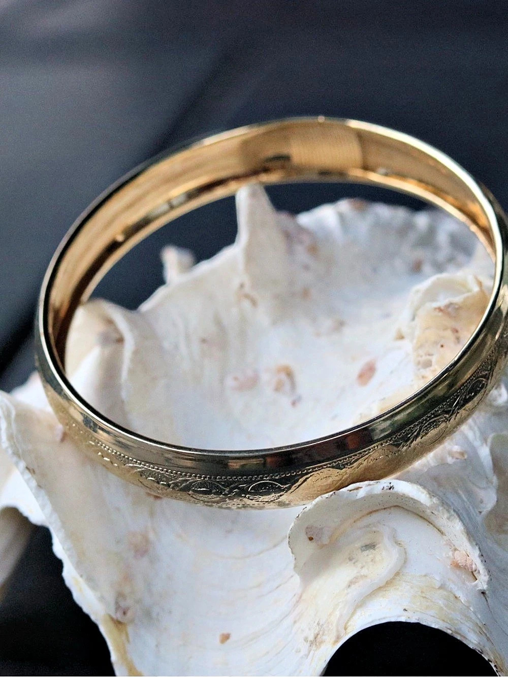 Vintage Engraved Gold-Tone Bangle Like New